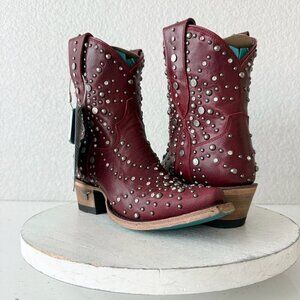 NEW Lane SPARKS FLY Womens Cowboy Bootie 5 Red Western Cowgirl Boots Pointed Toe